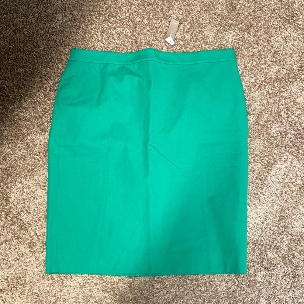 NWT J.Crew No. 2 Pencil® skirt in bi-stretch cotton blend, vintage kelly size 16